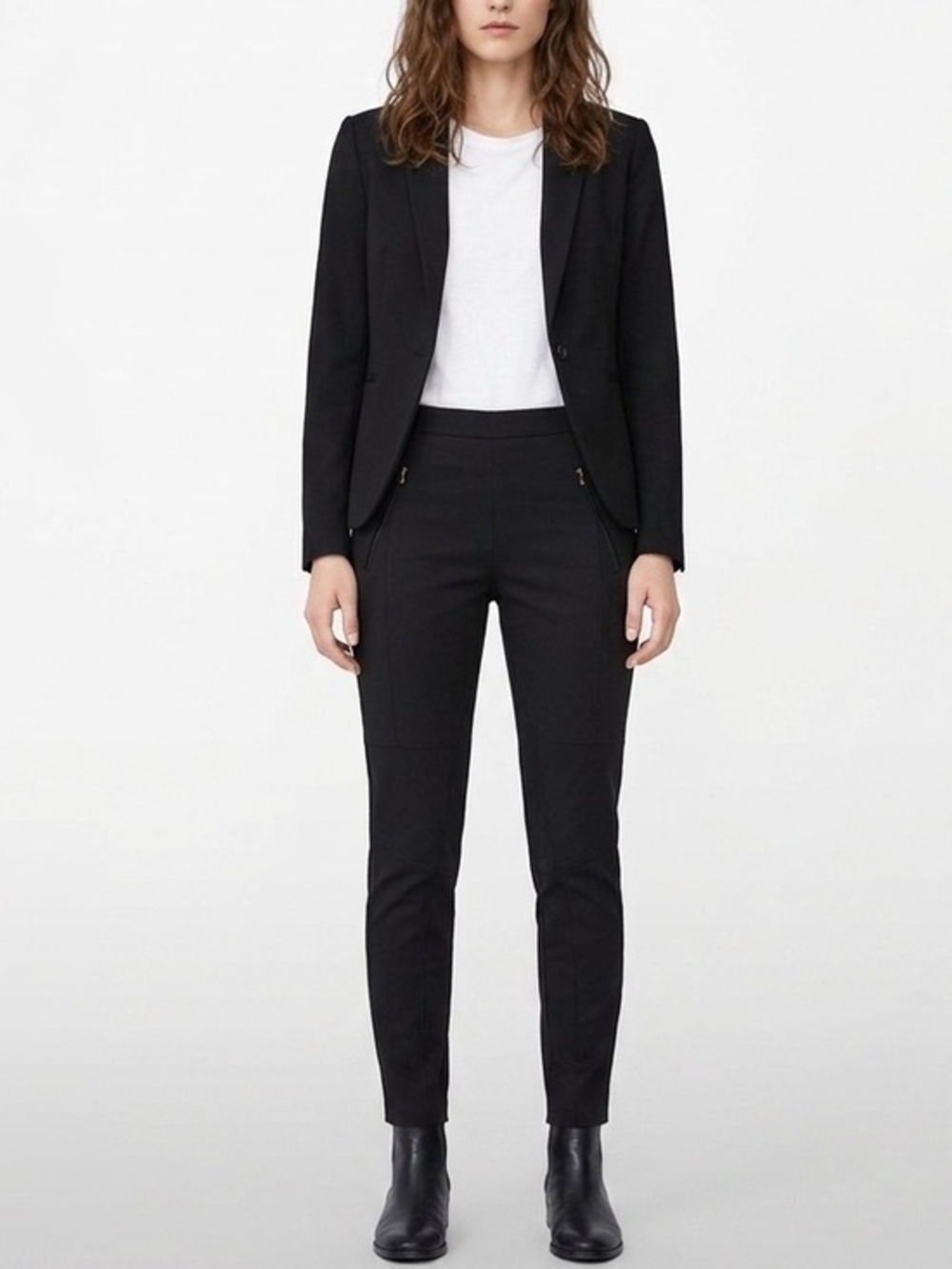 Zara Midrise Black Skinny Dress Pants Size Extra Small Cotton